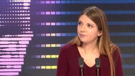 Aurore Bergé, députée des Yvelines, présidente du groupe Renaissance à l'Assemblée, était lundi 28 novembre l'invitée du 8h30 franceinfo.&nbsp; (FRANCEINFO / RADIOFRANCE)