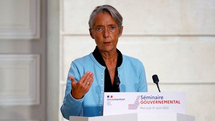 La Première ministre Elisabeth Borne à l'Elysée, à Paris, le 31 août 2022. (SARAH MEYSSONNIER / AFP)