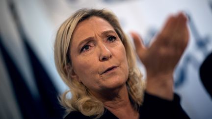 La présidente du Rassemblement national (RN), Marine Le Pen, lors d'une conférence de presse à Nantes, le 23 janvier 2020. (LOIC VENANCE / AFP)