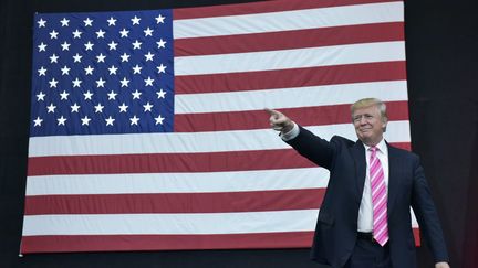 Donald Trump, le 1er octobre 2016, lors d'un meeting&nbsp;à Manheim (Pennsylvanie, Etats-Unis). (MANDEL NGAN / AFP)