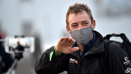 Thomas Ruyant avant le départ du Vendée Globe, le 8 novembre 2020.&nbsp; (NICOLAS CREACH / MAXPPP)