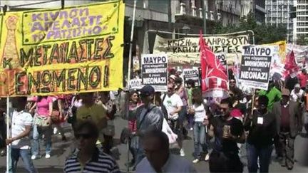 Défilé du 1er mai 2012 en Grèce. (FTV/AFP)