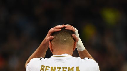 Karim Benzema, le 6 novembre 2019,&nbsp;à Madrid (Espagne).&nbsp; (GABRIEL BOUYS / AFP)