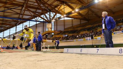 L'athlète français Jean-Baptiste Alaize lors de la rencontre internationale d'athlétisme à Bordeaux,
le 26 janvier 2014 (MEHDI FEDOUACH / AFP)