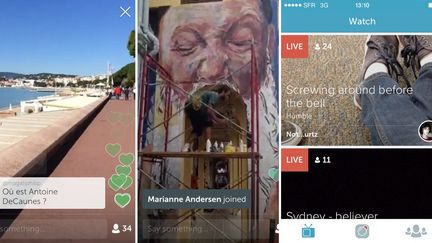 Vu sur Periscope : Cannes, avec cette question : "O&ugrave; est Antoine de Caunes ?", une peinture murale en Malaisie et la pr&eacute;sentation de la page d'accueil. (DR)