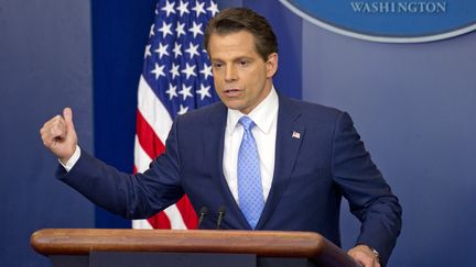 Anthony Scaramucci s'exprimme lors d'une conférence de presse à la Maison Blanche, à Washington DC, le 21 juillet 2017. (RON SACHS / AFP)