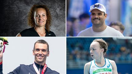 Mélina Robert-Michon, Florent Manaudou, Alexis Hanquinquant et Nantenin Keïta. (AFP)