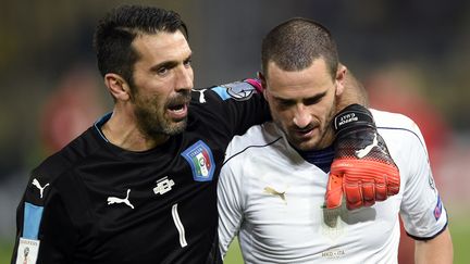 La sélection italienne de Gianluigi Buffon affronte l'Espagne, ce samedi, au stade Santiago Bernabeu.  (DIMITAR DILKOFF / AFP)