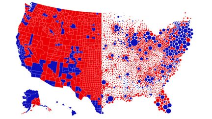 Carte des résultats de l'élection présidentielle américaine de 2016. (Illustration / Karim Douieb)