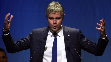 Le nouveau président des Républicains, Laurent Wauquiez, le 9 décembre 2015, à Saint-Etienne (Loire). (PHILIPPE DESMAZES / AFP)