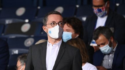 Jacques-Henri Eyraud lors du match de Ligue 1 entre le PSG et l'OM le 13 septembre 2020. (FRANCK FIFE / AFP)