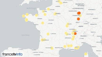 Au total,&nbsp;l'édition 2016 du guide Michelin a décerné 54 nouvelles étoiles, lundi 1er février 2016. (FRANCETV INFO / CARTODB)