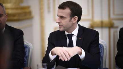 Emmanuel Macron, le 9 janvier 2019 au palais de l'Elysée, à Paris. (MAXPPP)