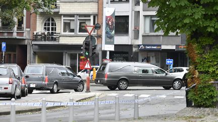 Le quartier de l'attaque terroriste à Liège (Belgique) est sécurisé, le 29 mai 2018. (ERIC LALMAND / BELGA MAG / AFP)