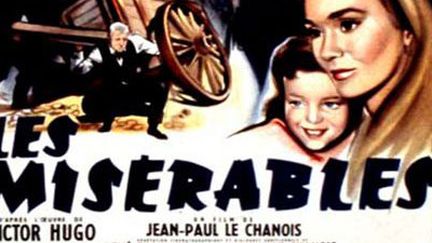 Détail de l'affiche des "Misérables" (1958) de Jean-Paul Le Chanois avec Martine Havet (8 ans) en bas à droite en Cosette 
 (DR)