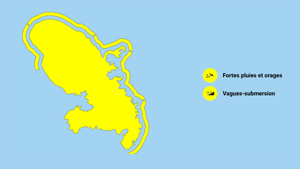 La Martinique en vigilance jaune pour fortes pluies, orages et vagues-submersion. (Météo France)