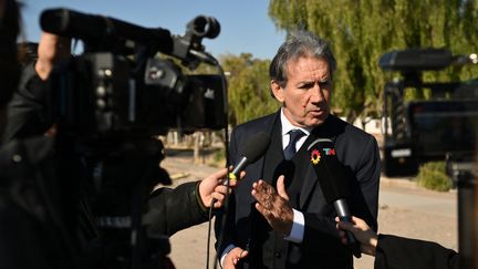 Rafael Cuneo Libarona, l'un des avocats d'Hugo Auradou et Oscar Jegou, à Mendoza (Argentine), le 10 juillet 2024. (LUIS ROBAYO / AFP)