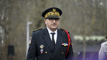 Laurent Nuñez à Bièvres lors d'une cérémonie, le 12 janvier 2024. (MAGALI COHEN / AFP)