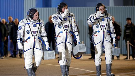 &nbsp; (Les trois astronautes ont pris leur envol vendredi, depuis la base russe de Baïkonour au Kazakhstan. © REUTERS/Maxim Zmeyev)