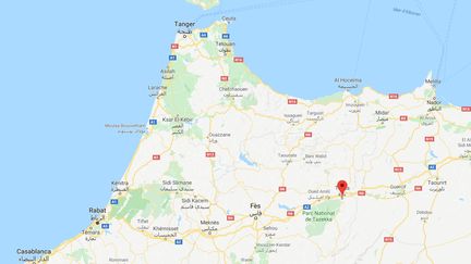 L'autocar s'est retourné près de la ville de Taza, dans le nord du pays, le 1er décembre. (GOOGLE MAPS)