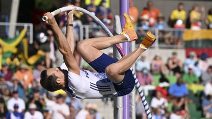 Renaud Lavillenie en qualifications des Mondiaux à Eugene (Etats-Unis), le 22 juillet 2022.&nbsp; (KEMPINAIRE STEPHANE / KMSP)