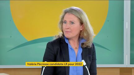 La présidente du Mouvement conservateur, Laurence Trochu, annonce son ralliement à Eric Zemmour, sur franceinfo, le 4 décembre 2021. (FRANCEINFO)