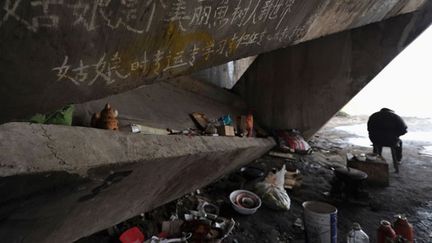 Les sans-abri de Hefei (CHINE OUT AFP PHOTO)