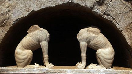 L'entrée du tombeau d'Amphipolis, qui date de l'ère d'Alexandre Le Grand.
 (Ministère grec de la Culture / AFP)