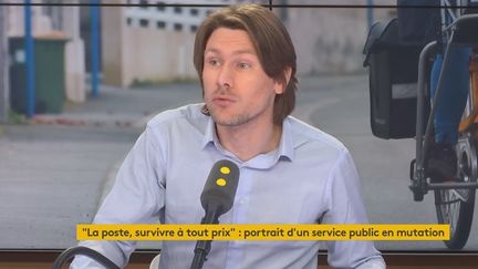 Yoann Gillet, co-réalisateur de&nbsp;"La Poste, survivre à tout prix" et "Y a pas marqué La Poste !" (France 3), sur franceinfo jeudi 7 mars 2019 (FRANCEINFO / RADIOFRANCE)