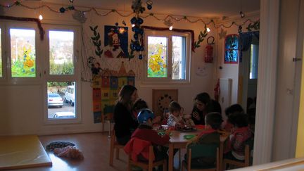 La cr&egrave;che Baby Loup, alors install&eacute;e &agrave;&nbsp;Chanteloup-les-Vignes (Yvelines), le 6 d&eacute;cembre 2006. (  MAXPPP)