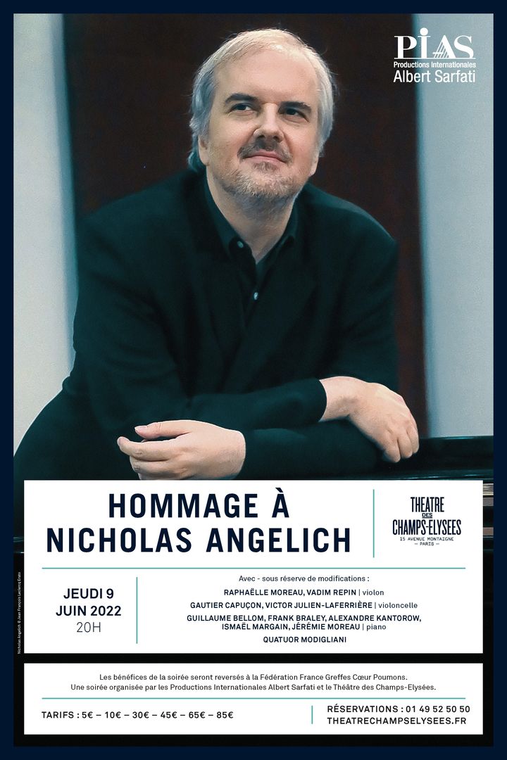 Affiche du concert en hommage à Nicholas Angelich le 9 juin 2022. (ALBERT SARFATI PRODUCTIONS)