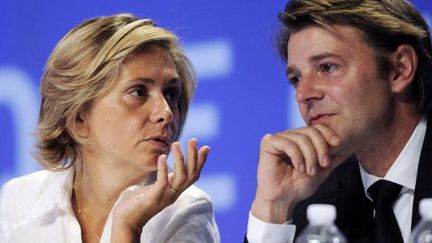 Valérie Pécresse, ministre du Budget, et François Baroin, ministre des Finances en septembre 2011 à Marseille (ANNE-CHRISTINE POUJOULAT / AFP)