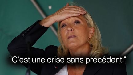 Marine Le Pen, dans "Le Monde", le 8 avril. ( BENOIT TESSIER / REUTERS )