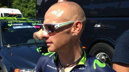 Le coureur français de la Movistar, John Gadret