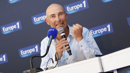 L'humoriste Nicolas Canteloup participe à une conférence de presse d'Europe 1, le 3 septembre 2014. (PLV / SIPA)