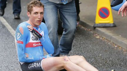 L'Irlandais Dan Martin, après sa chute dans le contre-la-montre d'ouverture du Giro 2014