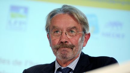 Le pr&eacute;sident de la Ligue de football professionnel, Fr&eacute;d&eacute;ric Thiriez, lors d'une pr&eacute;sentation au si&egrave;ge du Medef &agrave; Paris, le 24 septembre 2014. (ERIC PIERMONT / AFP)