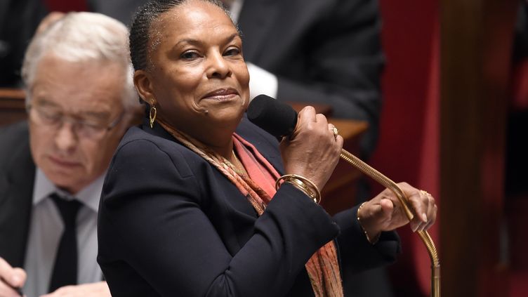 La ministre de la Justice, Christiane Taubira, lors de la s&eacute;ance des questions au gouvernement &agrave; l'Assembl&eacute;e nationale, le 4 mars 2015. (LOIC VENANCE / AFP)