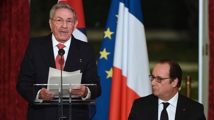 Discours de Raul Castro lors de sa visite officielle en France le 1er février 2016. (AFP/ Stephane de Sakutin)