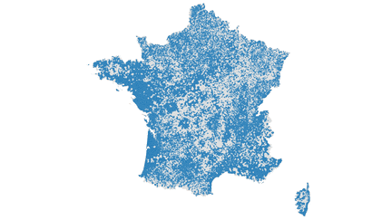 L'Insee a publié, le 31 décembre 2015, les "populations légales" de chaque commune au 1er janvier 2013. (CARTODB / FRANCETV INFO)