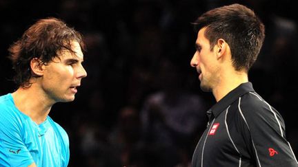 Rafael Nadal et Novak Djokovic lors de la finale du Masters de Londres en 2013