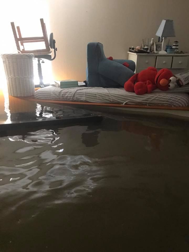 De l'eau jusque dans les chambres des enfants chez les Bonneté à Houston, Texas (DR)