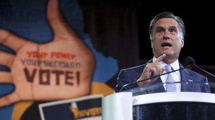 Mitt Romney s'adressait &agrave; un public majoritairement afro-am&eacute;ricain mercredi 11 juillet 2012, &agrave; Houston (Etats-Unis). (RICHARD CARSON / REUTERS)