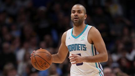 Le basketteur Tony Parker à Denver (Etats-Unis), le 5 janvier 2019. (MATTHEW STOCKMAN / GETTY IMAGES NORTH AMERICA / AFP)