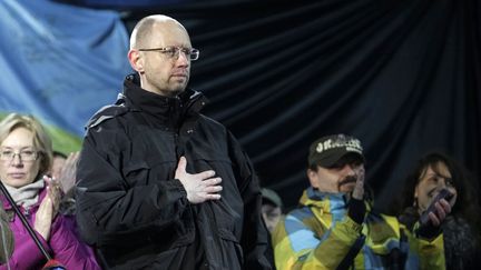 Arseni Iatseniouk, le Premier ministre ukrainien, le 26 f&eacute;vrier 2014 &agrave; Kiev (Ukraine). (KONSTANTIN CHERNICHKIN / REUTERS)