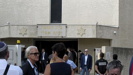 La synagogue de La Grande-Motte, dans l'Hérault, a été la cible d'une attaque le 24 août 2024. (SYLVIE CAMBON / MAXPPP)