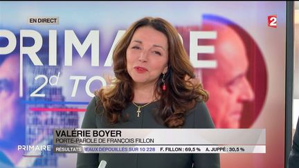 Valérie Boyer, porte-parole de François Fillon, sur le plateau de France 2, le 27 novembre 2016. (FRANCE 2)