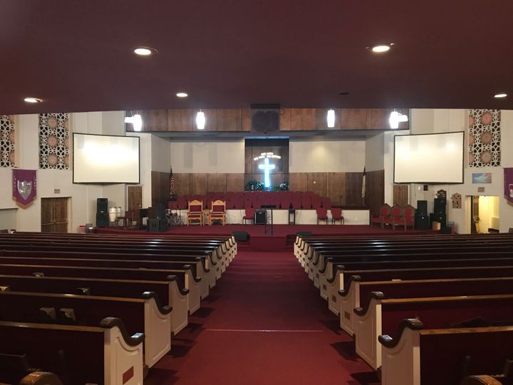 C'est sur les bancs de la New Betel Baptist Church de Detroit qu'Aretha Franklin a appris à chanter. (GREGORY PHILIPPS / FRANCEINFO)