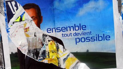 En 2007, "Ensemble tout devient possible" &eacute;tait l'un des principaux slogans de la campagne de Nicolas Sarkozy. (PHOTOPQR / LA NOUVELLE REPUBLIQUE / Maxppp)