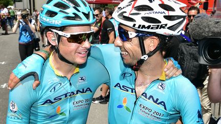 Jakob Fuglsang et Fabio Aru vont-ils s'entendre ? (PHILIPPE LOPEZ / AFP)